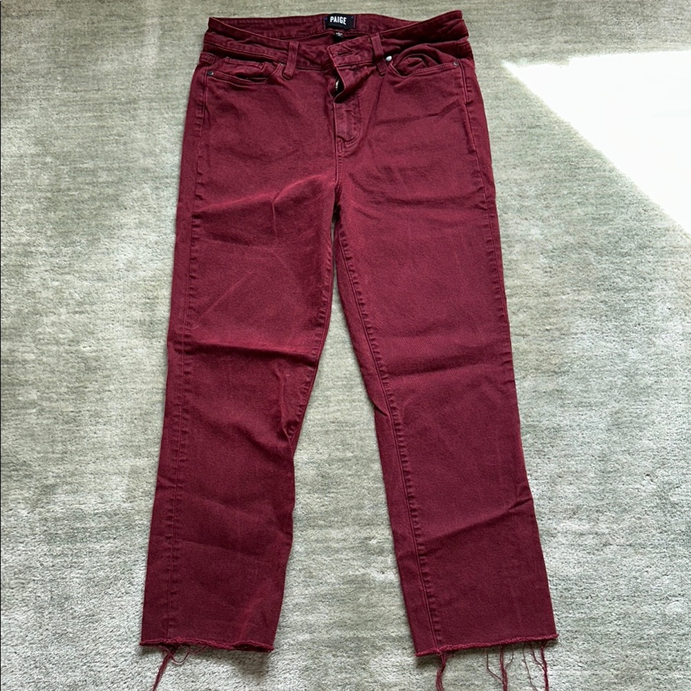 Paige Women's Burgundy Jeans